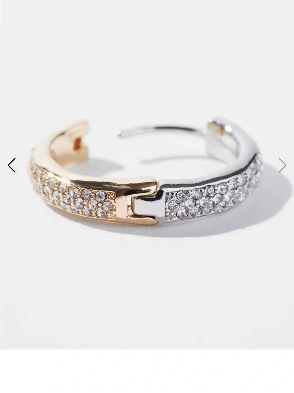 WHBM Reversible Small Pave Hoop Earrings NWT